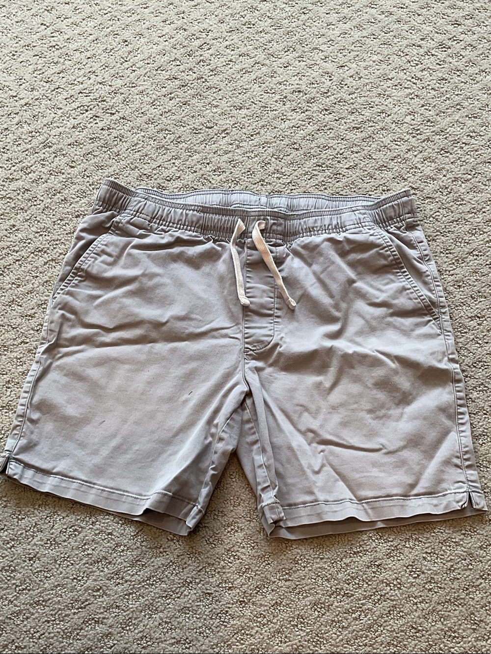 Men's Light Gray Cargo Drawstring Shorts 0525